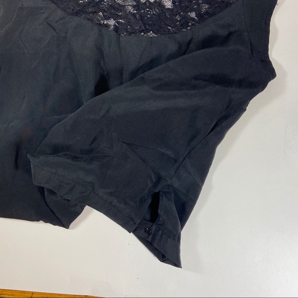 *final price* Vintage! 100% silk! black sleeveless with lace - Picture 4 of 8